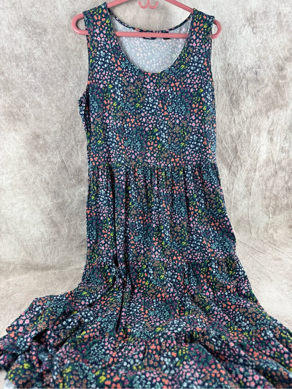 Lands' End Navy Floral Maxi Dress 1X. Back to School - Picture 6 of 12